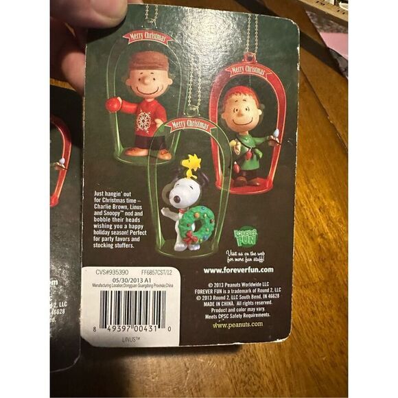 PEANUTS Holiday Clip-on Bobblehead Frame Linus and Charlie Brown Ornaments New - Picture 6 of 8